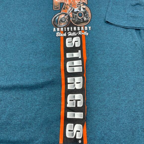 STURGIS 2016 76th anniversary biker's event Black Hills Rally men's t-shirt M - Picture 4 of 9